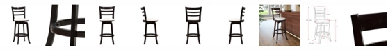 CorLiving Wood Barstool with Leatherette Seat and 3-Slat Backrest